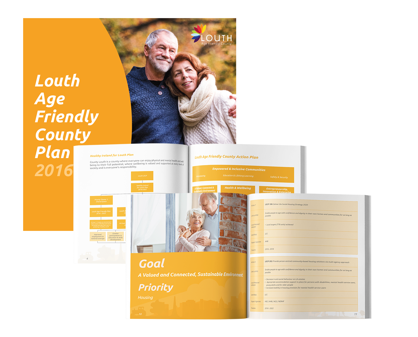 Creative Solutions for Government Publications -Louth Age Friendly County Plan Brochure Mockup - Graphic Design by The Digital Bakery Creative Agency in Dundalk Louth