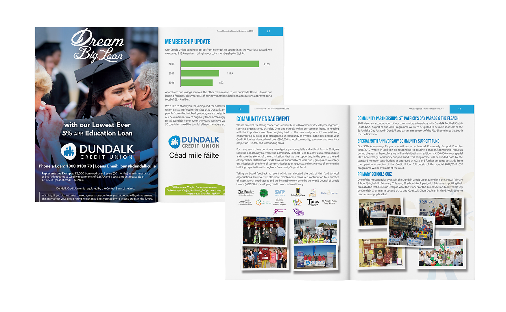 Creative Solutions for Financial Institutions - Dundalk Credit Union Annual Report & Financial Statements - Brochure Design by The Digital Bakery Creative Agency in Dundalk Louth