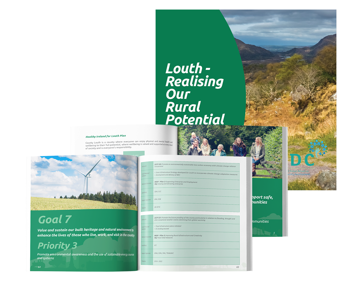 Creative Solutions for Government Publications - Louth Realising Our Rural Potential Brochure Mockup - Graphic Design by The Digital Bakery Creative Agency in Dundalk Louth