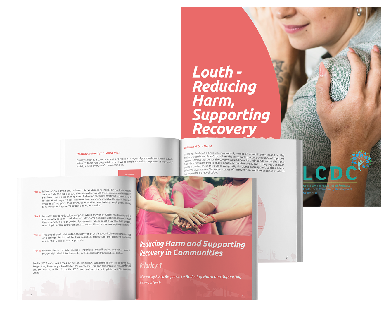 Creative Solutions for Government Publications - Louth Reducing Harm, Supporting Recovery Brochure Mockup - Graphic Design by The Digital Bakery Creative Agency in Dundalk Louth