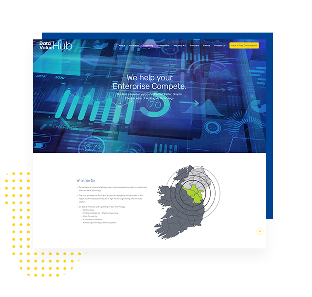 Data Value Hub Website Page Graphic Mockup - Website Developed by The Digital Bakery Creative Agency in Dundalk Louth